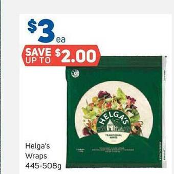 Foodland Helga's wraps offer