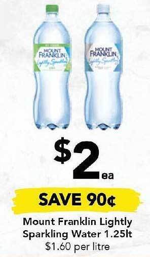Drakes Mount franklin lightly sparkling water offer