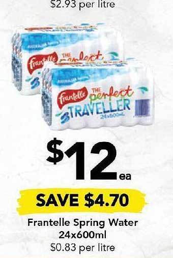 Drakes Frantelle spring water offer