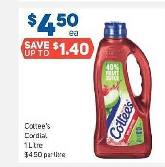 Foodland Cottee's cordial offer