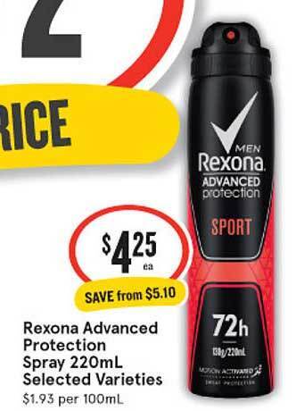 IGA Rexona advanced protection spray offer