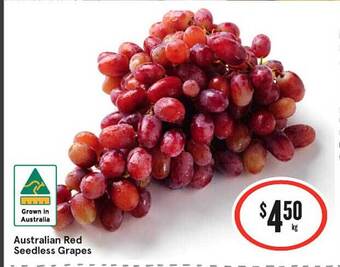 IGA Australian red seedless grapes offer