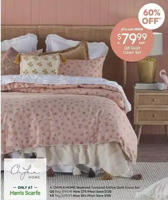Harris Scarfe A. chyka home weekend textured cotton quilt cover set offer
