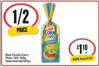IGA Real foods corn thins offer