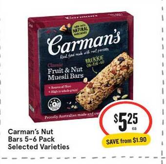 IGA Carman's nut bars offer