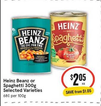 IGA Heinz beanz or spaghetti offer