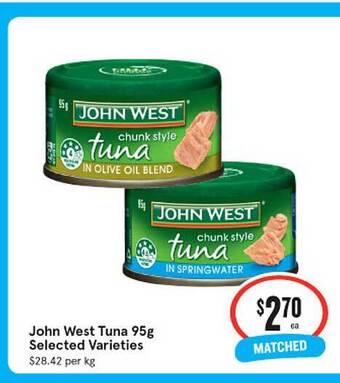 IGA John west tuna offer