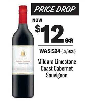 Liquorland Mildara limestone coast cabernet sauvignon offer