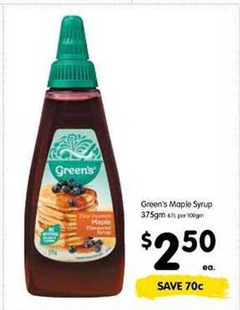 Spar Green's maple syrup offer