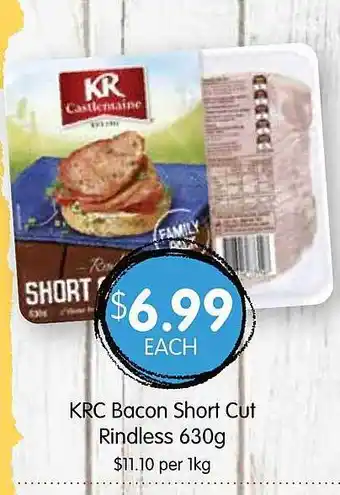 Spudshed Krc bacon short cut rindless offer