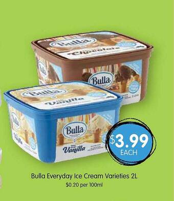 Spudshed Bulla everyday ice cream varieties offer