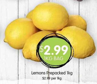 Spudshed Lemons prepacked offer