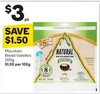 Woolworths Mountain bread varieties offer