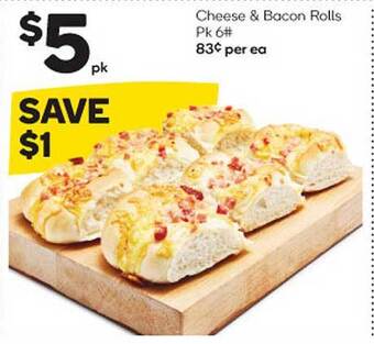 Woolworths Cheese & bacon rolls offer