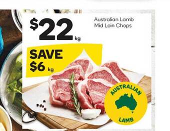 Woolworths Australian lamb mid loin chops offer