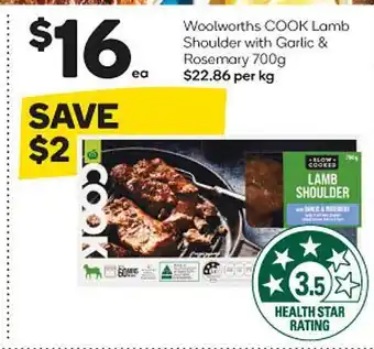 Woolworths Woolworths cook lamb shoulder with garlic & rosemary offer