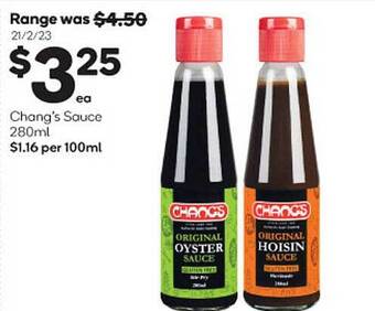 Woolworths Chang's sauce offer