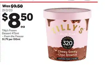 Woolworths Tilly's frozen dessert offer