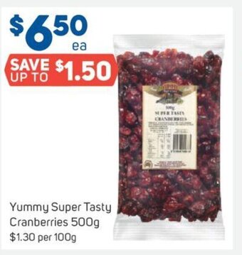 Foodland Yummy Super Tasty Cranberries 500g offer