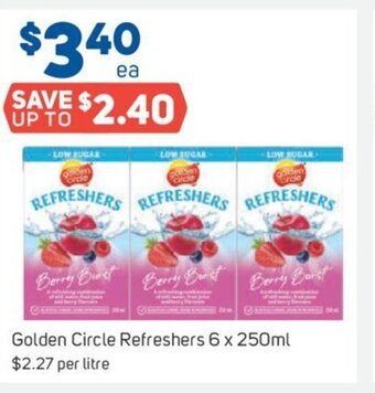 Foodland Golden Circle Refreshers 6 x 250ml offer