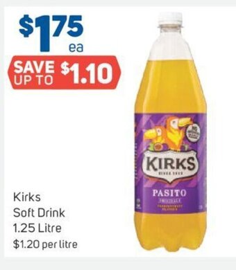 Foodland Kirks Soft Drink 1.25 Litre offer