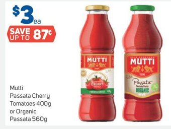 Foodland Mutti Passata Cherry Tomatoes 400g or Organic Passata 560g offer