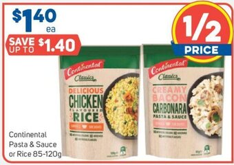 Foodland Continental Pasta & Sauce or Rice 85-120g offer