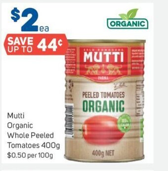 Foodland Mutti Organic Whole Peeled Tomatoes 400g offer