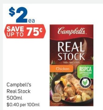 Foodland Campbell's Real Stock 500ml offer