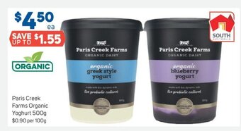 Foodland Paris Creek Farms Organic Yoghurt 500g offer