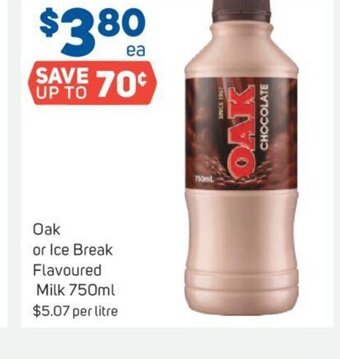 Foodland Oak or Ice Break Flavoured Milk 750ml offer