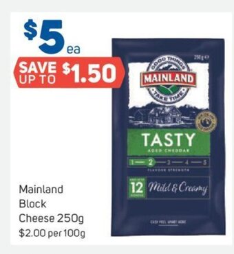 Foodland Mainland Block Cheese 250g offer