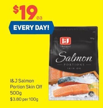 Foodland I&J Salmon Portion Skin Off 500g offer