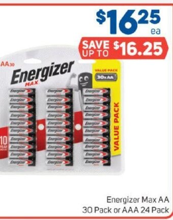 Foodland Energizer Max AA 30 Pack or AAA 24 pack offer