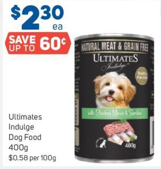 Ultimates Indulge Dog Food 400g offer at Foodland