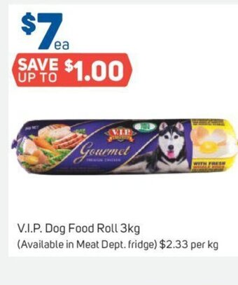 Foodland V.I.P Dog Food Roll 3kg offer