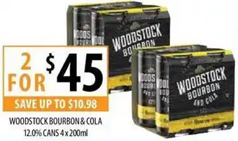 Supabarn Woodstock bourbon & cola offer
