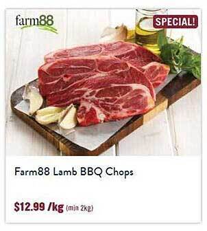 Tasman Butchers Farm88 lamb bbq chops offer