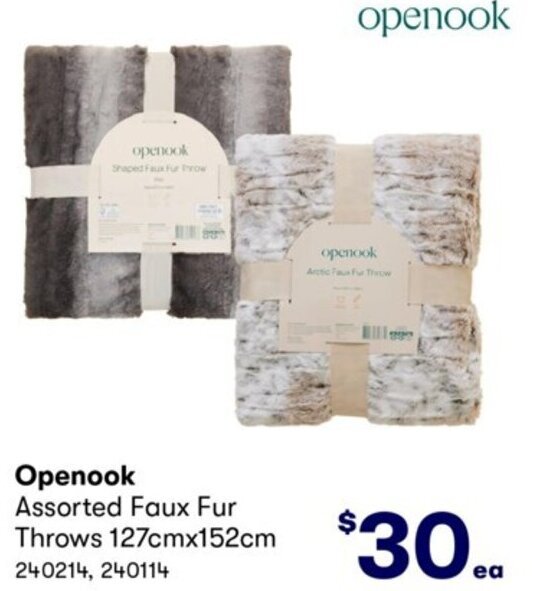Openook Assorted Faux Fur Throws 127cmx152cm offer at Costco