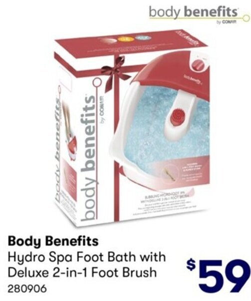Body Benefits Hydro Spa Foot Bath with Deluxe 2in1 Foot Brush offer at Costco