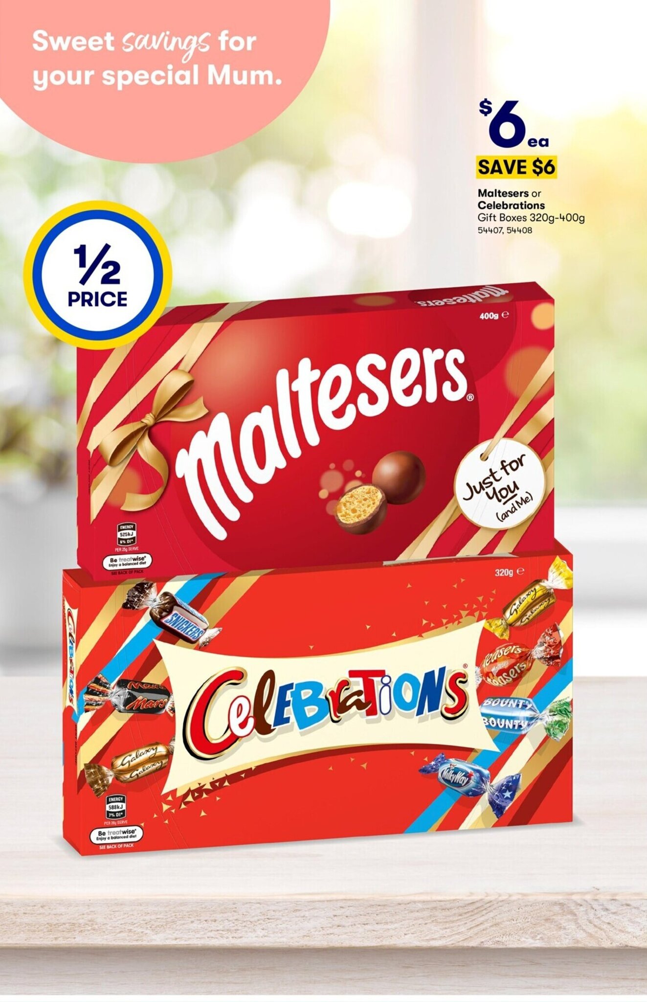 Maltesers or Celebrations 320g400g offer at Costco
