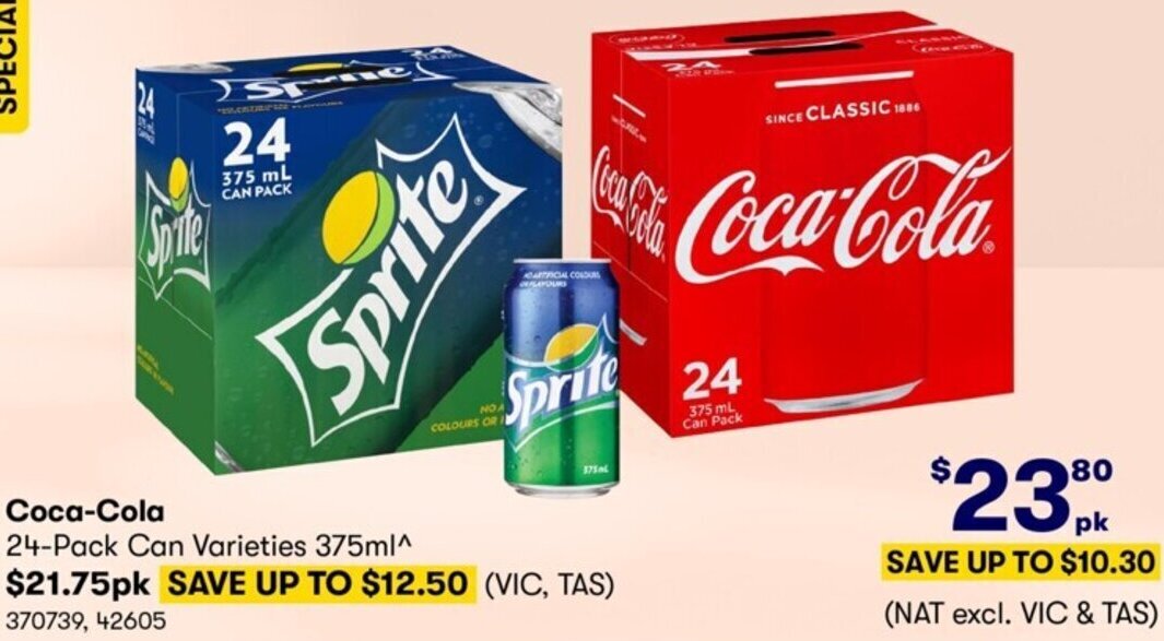CocaCola 24Pack Can 375ml offer at Costco