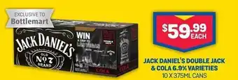 Bottlemart Jack daniel's double jack & cola offer