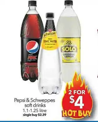Cheap as Chips Pepsi & schweppes soft drinks offer