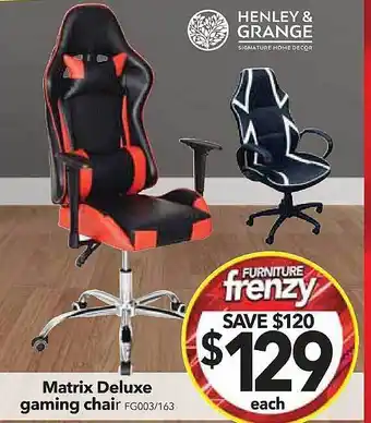 Cheap as Chips Matrix deluxe gaming chair offer
