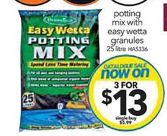 Cheap as Chips Potting mix with easy wetta granules offer