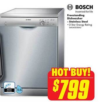 The Good Guys Bosch freestanding dishwasher - stainless steel offer