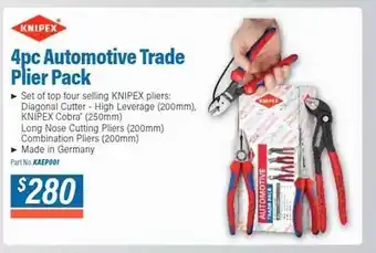 Knipex 4pc automotive trade plier pack