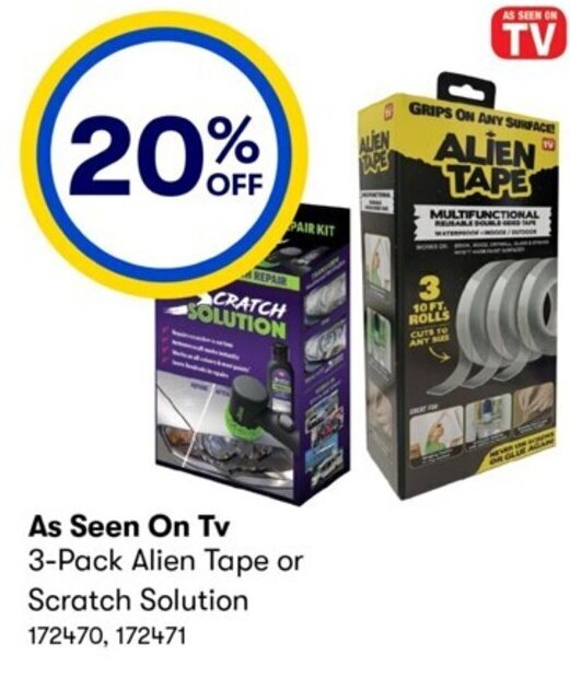 As Seen On Tv 3Pack Alien Tape or Scratch Solution offer at Costco