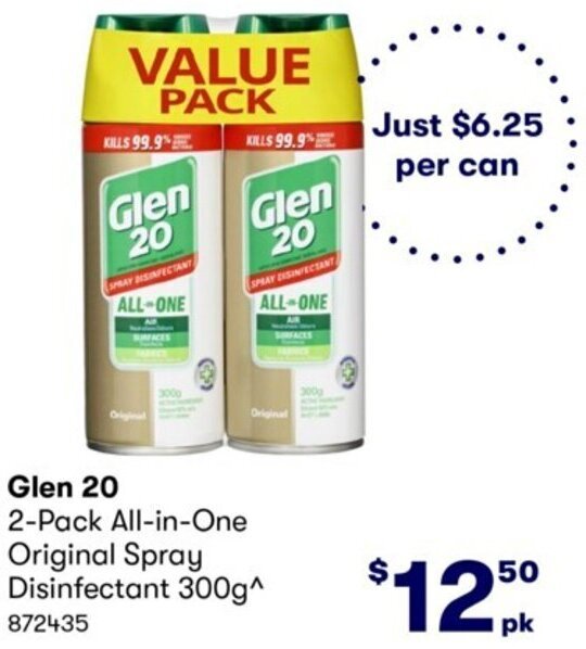 Glen 20 2Pack AllinOne Original Spray Disinfectant 300 g offer at Costco
